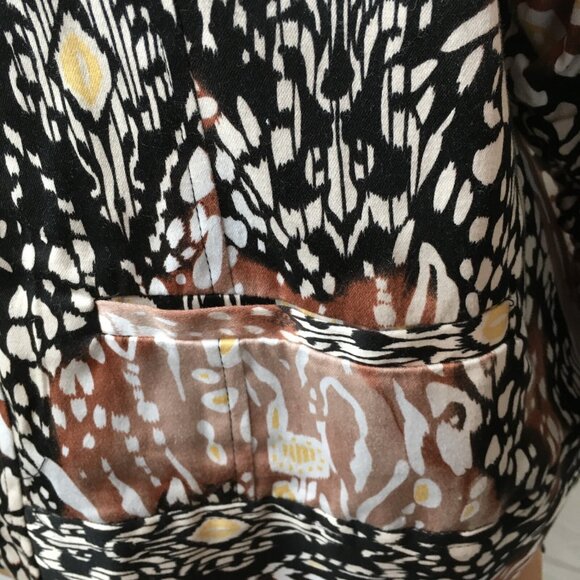 Erin London Jacket Leopard Lightweight Tailored Zip Lined Standup Collar Large - Picture 4 of 12